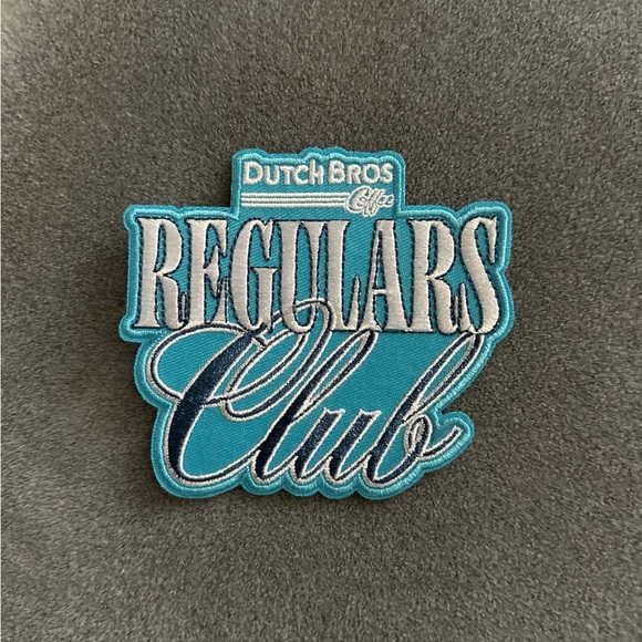 Dutch Bros coffee regulars club Blue and White Patch - Picture 1 of 2
